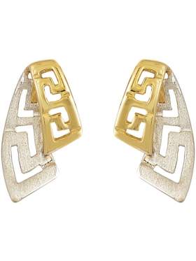 Χρυσά σκουλαρίκια σε σχέδιο Greka σε 14 καράτια